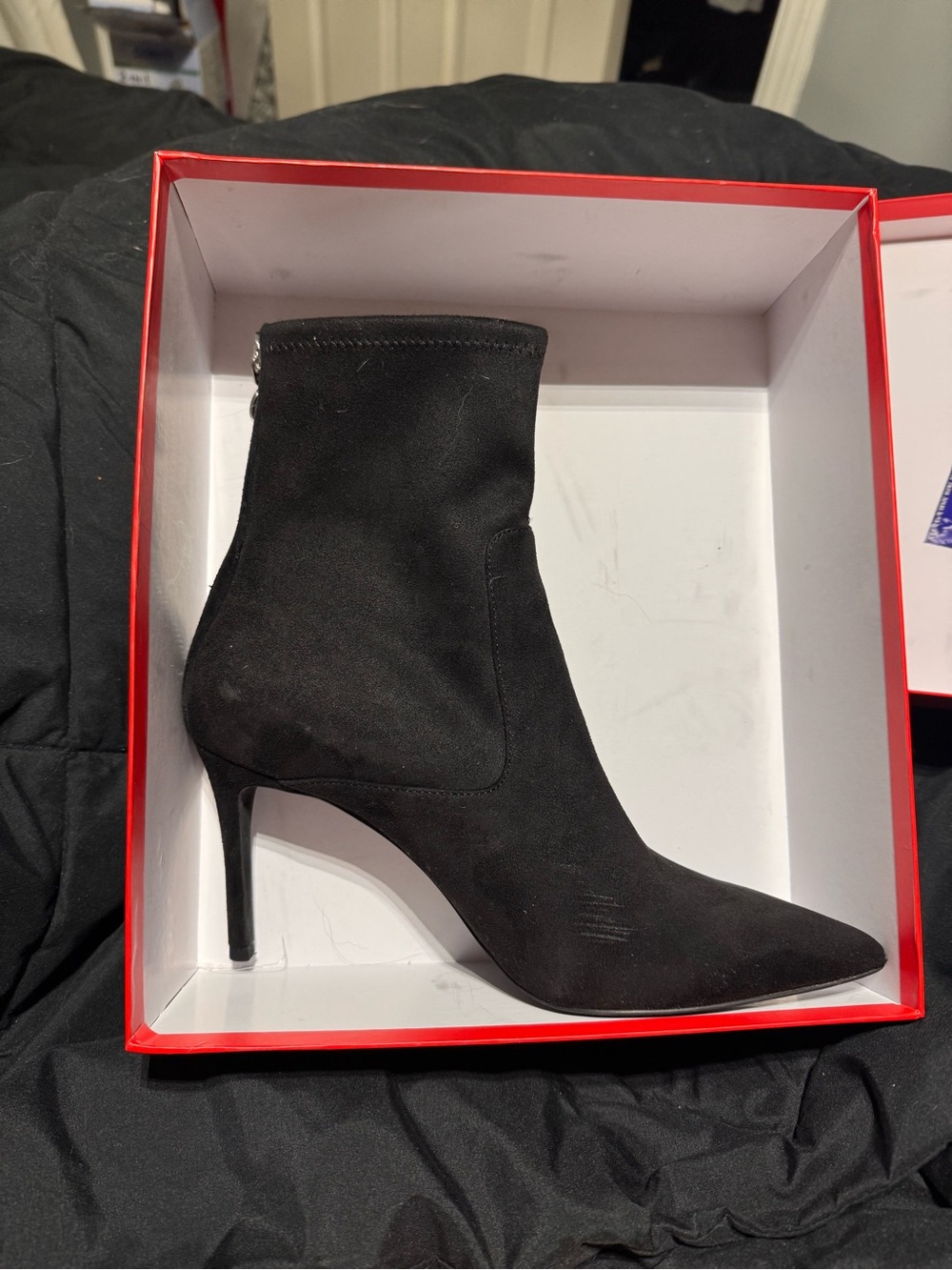 Women’s Black Pointed-Toe Stiletto Ankle Boots